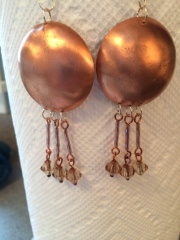 copper disc earring